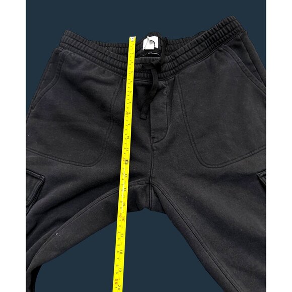 H&M Black Relaxed Fit Cargo Pants Mens XXL Cotton Blend Elastic Waistband & Pock - Picture 4 of 6